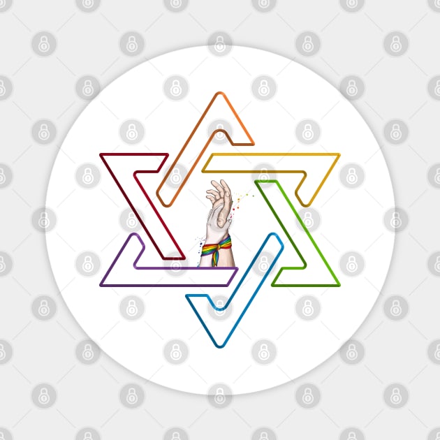 Star of David Lgbt Pride Gift Magnet by Proud Collection